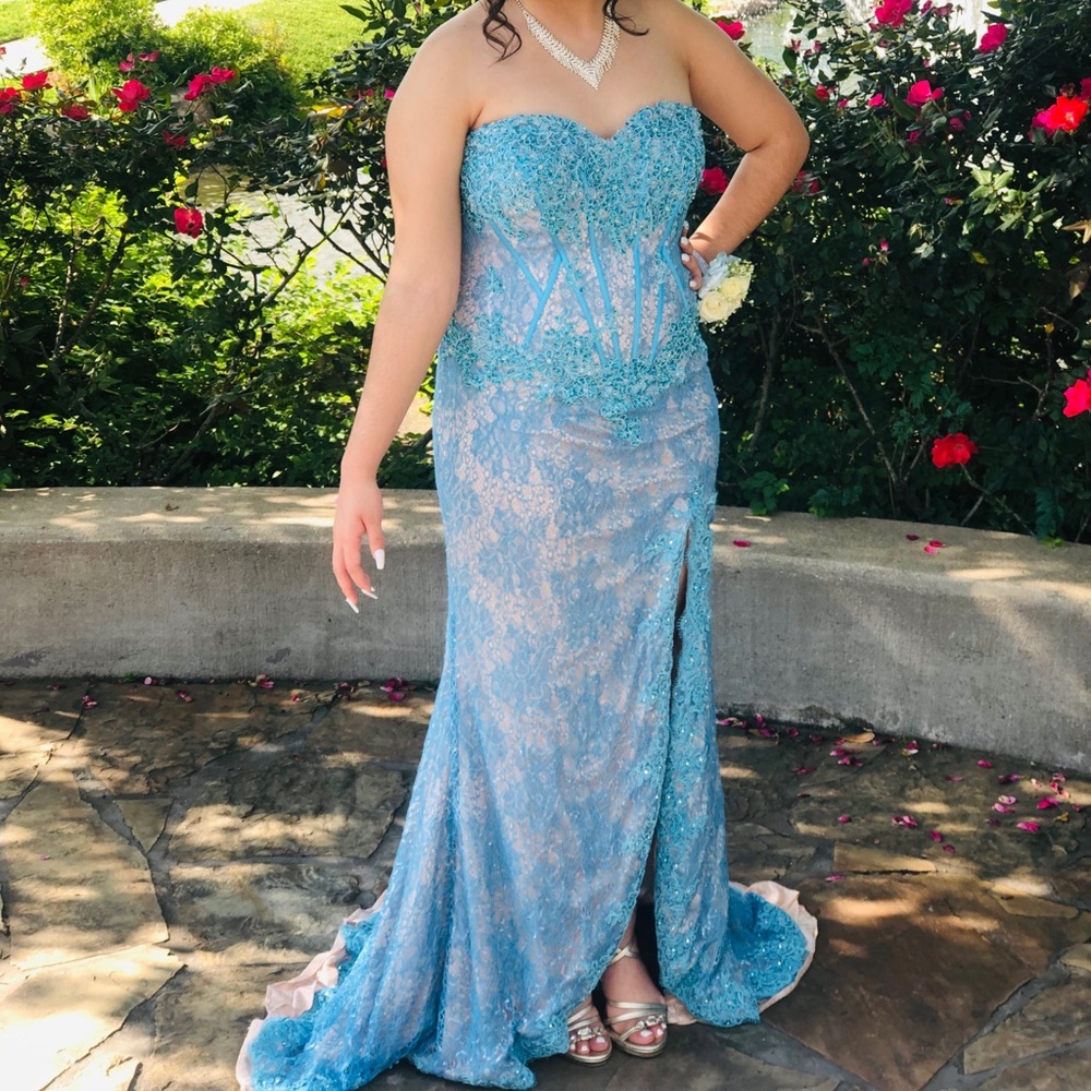 Sky Blue Evening Gown